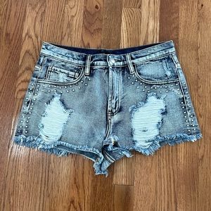 Studded Jean Shorts